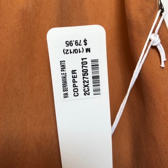 Soft Surroundings Pants Womens Medium Orange Copper Via Serravale High Waist NWT - Picture 12 of 12